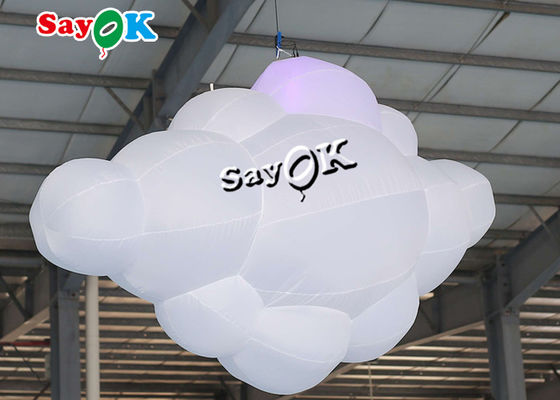 รีโมทคอนโทรล 16 สี LED Inflatable Cloud Lobby งานแต่งงานตกแต่งเวที