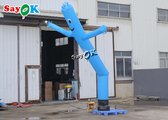 Inflatable Wacky Waving Tube Man 5m ขาเดี่ยวสีน้ำเงิน Inflatable Air Dancer Wave Man พร้อมเครื่องเป่าลม