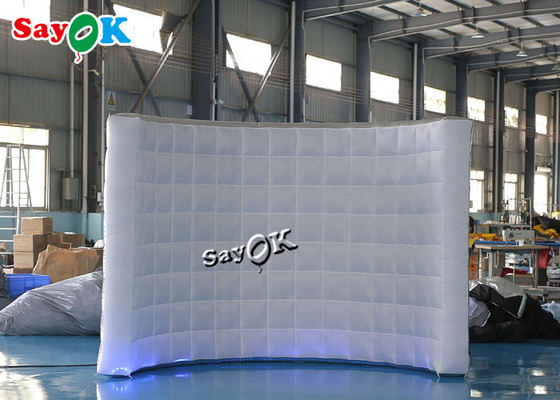 สตูดิโอถ่ายภาพระดับมืออาชีพ Silver Led Light ฉากหลัง Inflatable Photo Booth Wall 3x1.5x2.3mH สำหรับงานแต่งงาน
