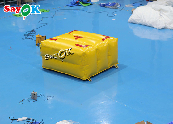 2x2x1mH Custom Inflatable Products ถุงลมนิรภัยดับเพลิงสีเหลืองกู้ภัยฉุกเฉิน Safety Air Cushion