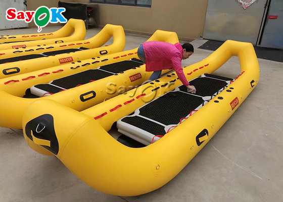 สีเหลือง PVC Inflatable Boats การปรับใช้อย่างรวดเร็ว ล่องแก่ง เรือคายัค พายเรือแคนู Raft Water Rescue