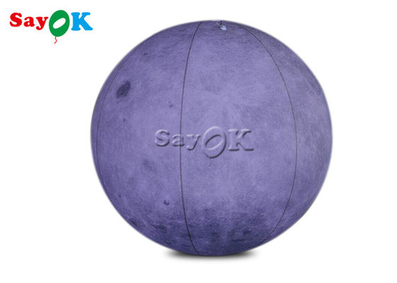 0.2mm PVC 6.6ft Giant Led บอลลูนแสงดวงจันทร์พองสำหรับการตกแต่งเวทีธีมอวกาศ