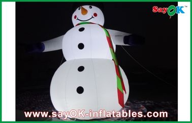 กลางแจ้ง 5m Giant Lighting ทำให้พองหิมะ Snowman Decoration