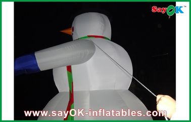 กลางแจ้ง 5m Giant Lighting ทำให้พองหิมะ Snowman Decoration