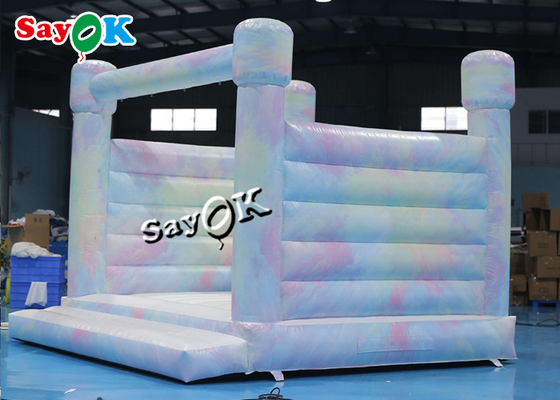 งานแต่งงาน PVC สีขาว Moon Bounce Castle 4.3m 14ft Inflatable With Printing