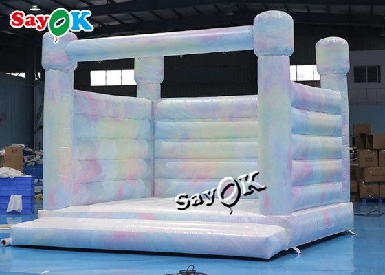 งานแต่งงาน PVC สีขาว Moon Bounce Castle 4.3m 14ft Inflatable With Printing