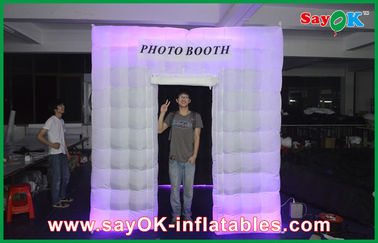 บูธภาพถ่ายพองให้เช่า LED Photobooth บูธภาพถ่ายพองสีขาวเต็นท์แสงด้วยสี Oxford 210 D
