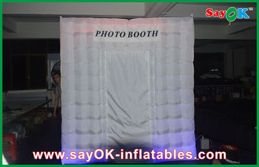 บูธภาพถ่ายพองให้เช่า LED Photobooth บูธภาพถ่ายพองสีขาวเต็นท์แสงด้วยสี Oxford 210 D