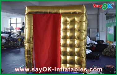 บูธภาพถ่ายพองให้เช่า 2.5m X 2.5m X 2.5m Golden Inflatable Photo Booth Photobooth For Weding