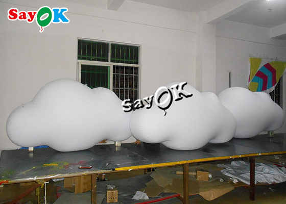 3m 10ft Custom Inflatable Products เพดานแขวนบอลลูน PVC Cloud พร้อมไฟ LED