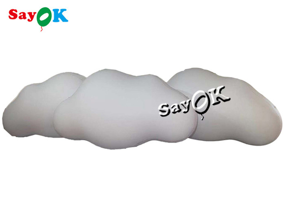3m 10ft Custom Inflatable Products เพดานแขวนบอลลูน PVC Cloud พร้อมไฟ LED