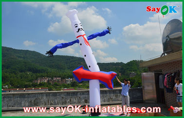 โฆษณา 5m สีฟ้าสีขาว Inflatable Air Dancer, Inflatable Air Dancer Cook ท้องฟ้า