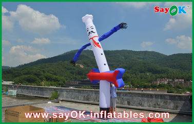 โฆษณา 5m สีฟ้าสีขาว Inflatable Air Dancer, Inflatable Air Dancer Cook ท้องฟ้า
