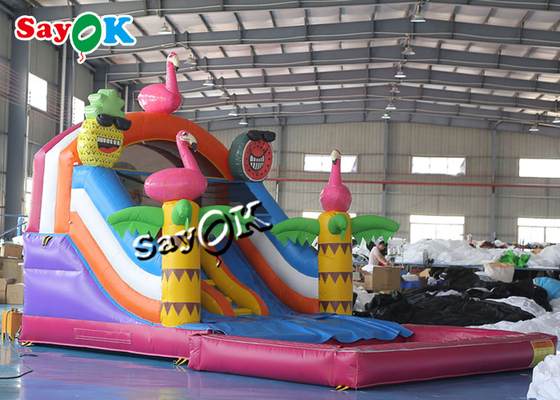 Blow Up Slip N Slide Slide Commercial Inflatable Slide สีสันดี พีวีซี ทารพูลิน สลายบานเซอร์