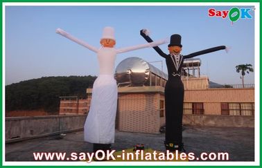 โฆษณา Inflatable Air Dancer Man เป็นมิตรกับสิ่งแวดล้อม 3m Blow Up Dancing Man สำหรับพิธีเปิดร้านอาหาร