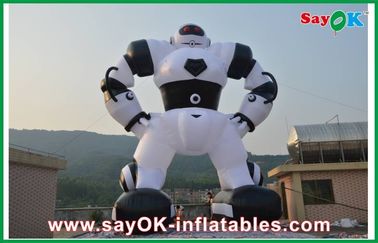 สีขาว / สีดำตัวอักษร Inflatable Cartoon, Oxford Cloth Inflatable Robot