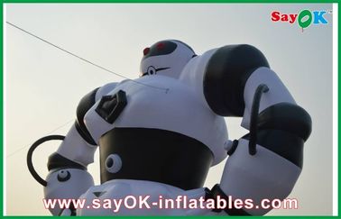 สีขาว / สีดำตัวอักษร Inflatable Cartoon, Oxford Cloth Inflatable Robot