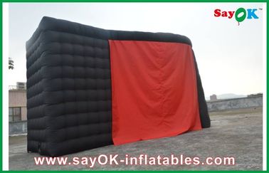 เต็นท์เป่าลมสำหรับงานปาร์ตี้ไนต์คลับ Black Ourdoor Inflatable Air Tent 210D Oxford Cloth With Two Doors