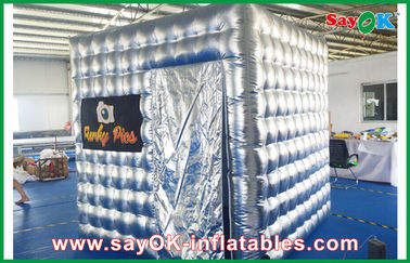 บูธถ่ายภาพมือถือ Silver Inflatable Photo Booth Oxford Cloth Waterproof With Light