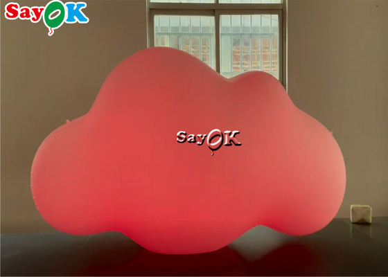 ROHS Custom Inflatable Products เพดานแขวนบอลลูน PVC Cloud พร้อมไฟ LED