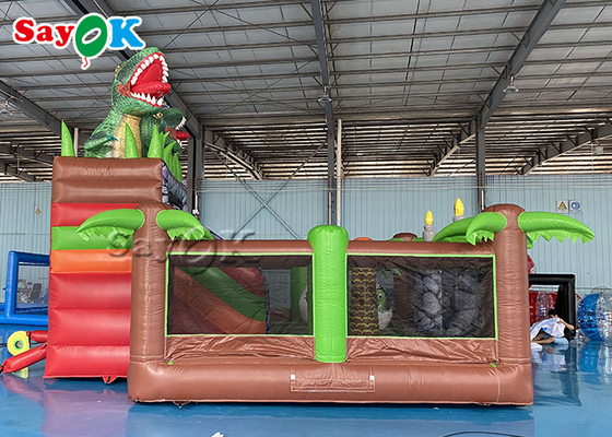 Kids Inflatable Bounce สวนสนุกธีมไดโนเสาร์ Bouncy Castle