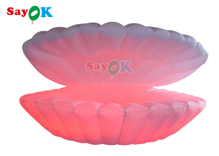4m Giant LED Inflatable Stage Shell ผ้า Oxford ซึ่งทำให้พองได้ Led Seashell สำหรับงานปาร์ตี้