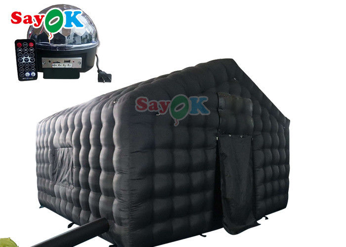 Custom Black Large 20ft Inflatable Air Tent พกพาพาร์ตี้ LED Lighting คลับกลางคืนแบบอัดอัด