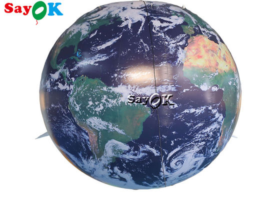 กิจกรรมในโรงเรียน 2.5m 8ft ซึ่งทำให้พองได้ Earth Globe Model ตกแต่งด้วยไฟ LED