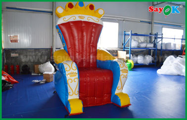 สีฟ้าและสีแดง PVC Custom โฆษณา inflatables บัลลังก์ / โซฟาสำหรับ Prop