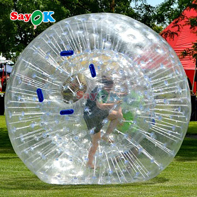 โรลล์ลอยแบบอัดลม Aqua Zorbing Ball กระบอก PVC ใส บอลกระบอกน้ํามนุษย์สําหรับเกมน้ํา