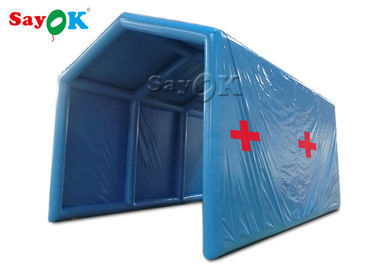 Blue Oxford Cloth Outside Inflatable Decontamination Tent Disinfection Channel Sanitizing Station