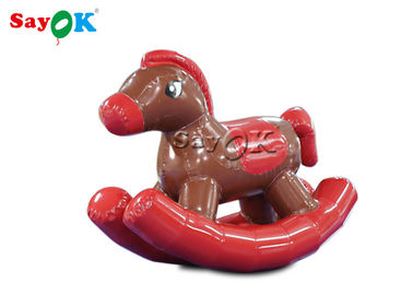 ม้าโยกเป่าลมเด็ก PVC สีแดง โพนี่