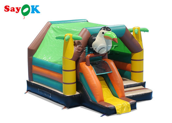 สีสัน Tucan Jumping Bouncy Castle Bed Animal Theme นกหัวขวาน Bounce House Slide Combo