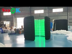 โรงงาน Inflatable Photo บูธผนังสีดำโค้ง LED Photo Booth