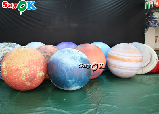 LED ขนาดใหญ่แขวนโคมไฟพองตกแต่งแปดดาวเคราะห์วัสดุพีวีซี