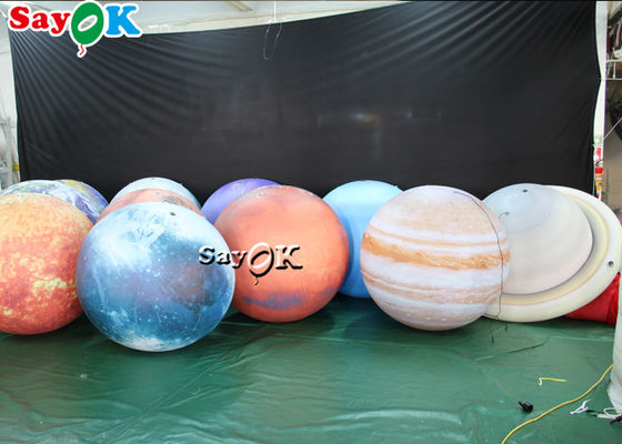 LED ขนาดใหญ่แขวนโคมไฟพองตกแต่งแปดดาวเคราะห์วัสดุพีวีซี