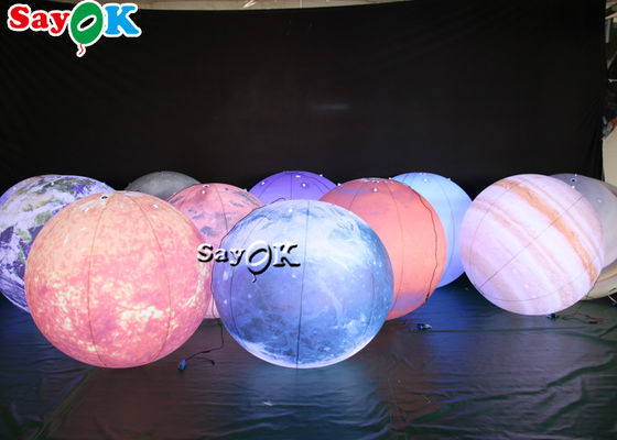 LED ขนาดใหญ่แขวนโคมไฟพองตกแต่งแปดดาวเคราะห์วัสดุพีวีซี