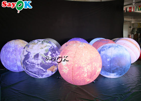 LED ขนาดใหญ่แขวนโคมไฟพองตกแต่งแปดดาวเคราะห์วัสดุพีวีซี