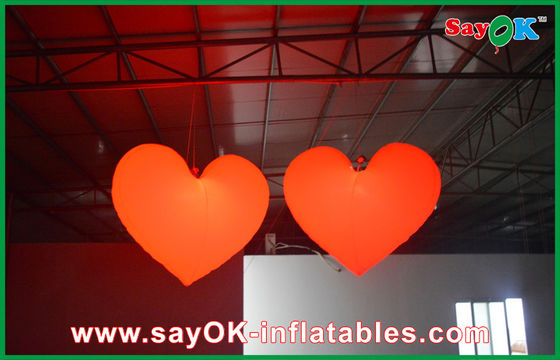 งานแต่งงาน Romantic Hang Led Inflatable Heart ด้วยผ้าไนล่อน 190T