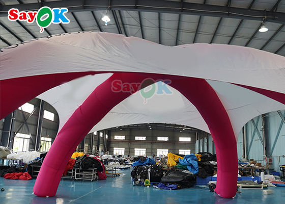 กิจกรรมสนับสนุน X Shape Inflatable Spider Tent โฆษณาโปรโมชั่น Tent ขาวและชมพู