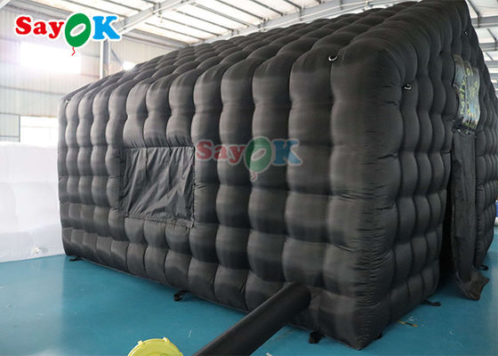 6x5x4mH คลับเต็นท์อัดลม Custom สีดํา ขนาดใหญ่ พกพา พาร์ตี้ LED ไฟฟ้า คลับลมเช่า