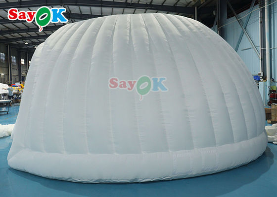 กลางแจ้ง PVC Oxford Tent ครอบครัว Inflatable Panorama Dome เหรียญแต่งงานสีขาว