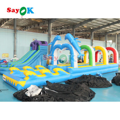 39ft สีน้ําเงินสไลด์ สําหรับขาย ขายขนาดใหญ่การค้า inflatable สไลด์น้ําเมืองยาวสําหรับเด็ก