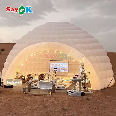 8m 26ft ทนทานผ้าออคซฟอร์ด ใหญ่ Inflatable Igloo Dome Tent กับเครื่องเป่าอากาศ