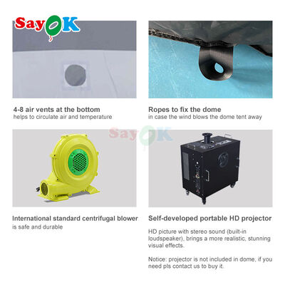 Sayok Digital Printing พกพา โปแลนเตอเรียมแบบเป่าด้วยโปรเจคเตอร์สําหรับโรงเรียนกลางแจ้ง