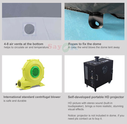 Sayok 6m การพิมพ์ดิจิตอล โทรศัพท์มือถือ โพลเนตารีਅਮโดม โทรพกพา เปิดลมเท็นท์ดาราศาสตร์สําหรับโรงเรียน