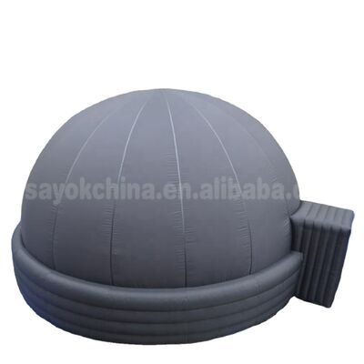 10m Giant Black Inflatable Fulldome โพลเนตารีียมเต็นท์โปรเจกชั่น มาพร้อมกับเครื่องเป่าอากาศ