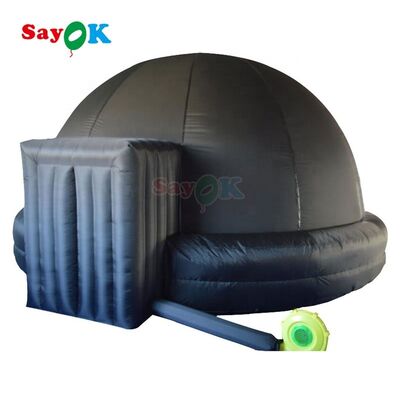 10m Giant Black Inflatable Fulldome โพลเนตารีียมเต็นท์โปรเจกชั่น มาพร้อมกับเครื่องเป่าอากาศ