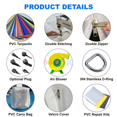 Sayok ODM OEM ผ้าใบกันน้ำ PVC ทนไฟ เต็นท์เป่าลมขนาดใหญ่สำหรับงานอีเว้นท์ 100 200 คน