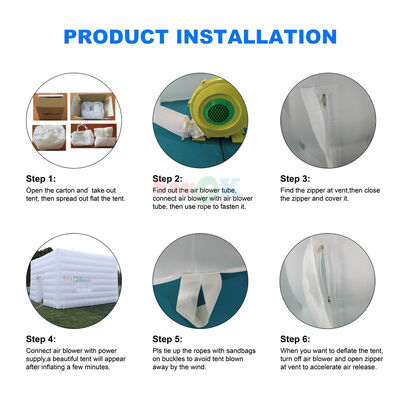 Sayok เต็นท์งานแต่งงานกลางแจ้งขนาดใหญ่ทันสมัยแบบกำหนดเอง เต็นท์ LED เป่าลมขนาดใหญ่สำหรับ 100 คน